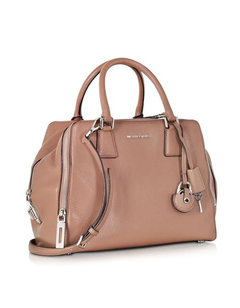 Zoe Small Pebbled Leather Satchel 